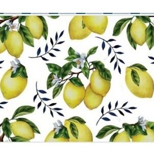 Corelle Conimar Lemons Reversible Placemats 2-Pc Serving Mat Blue Yellow Dining